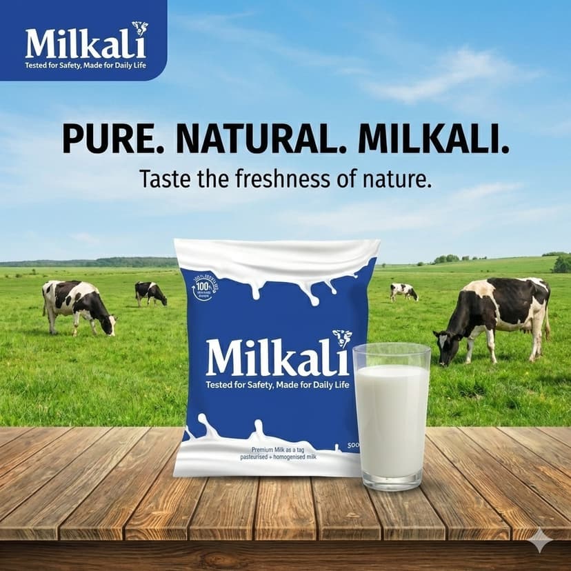 Milkali 1 litre Premium cow milk pack